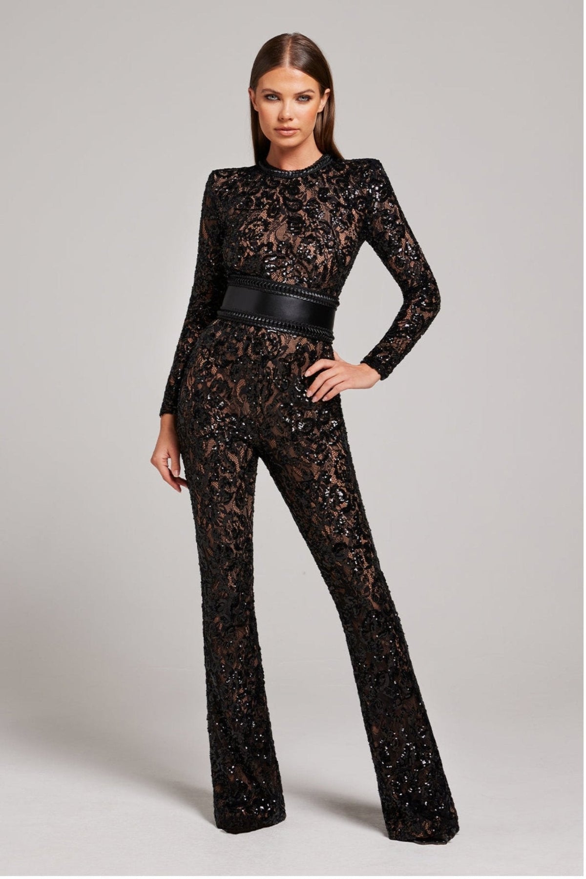 GLITTER LACE JUMPSUIT